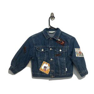 Vintage United Colors Of Benetton Patchwork Kid Jean Jacket Italy Small Corazon